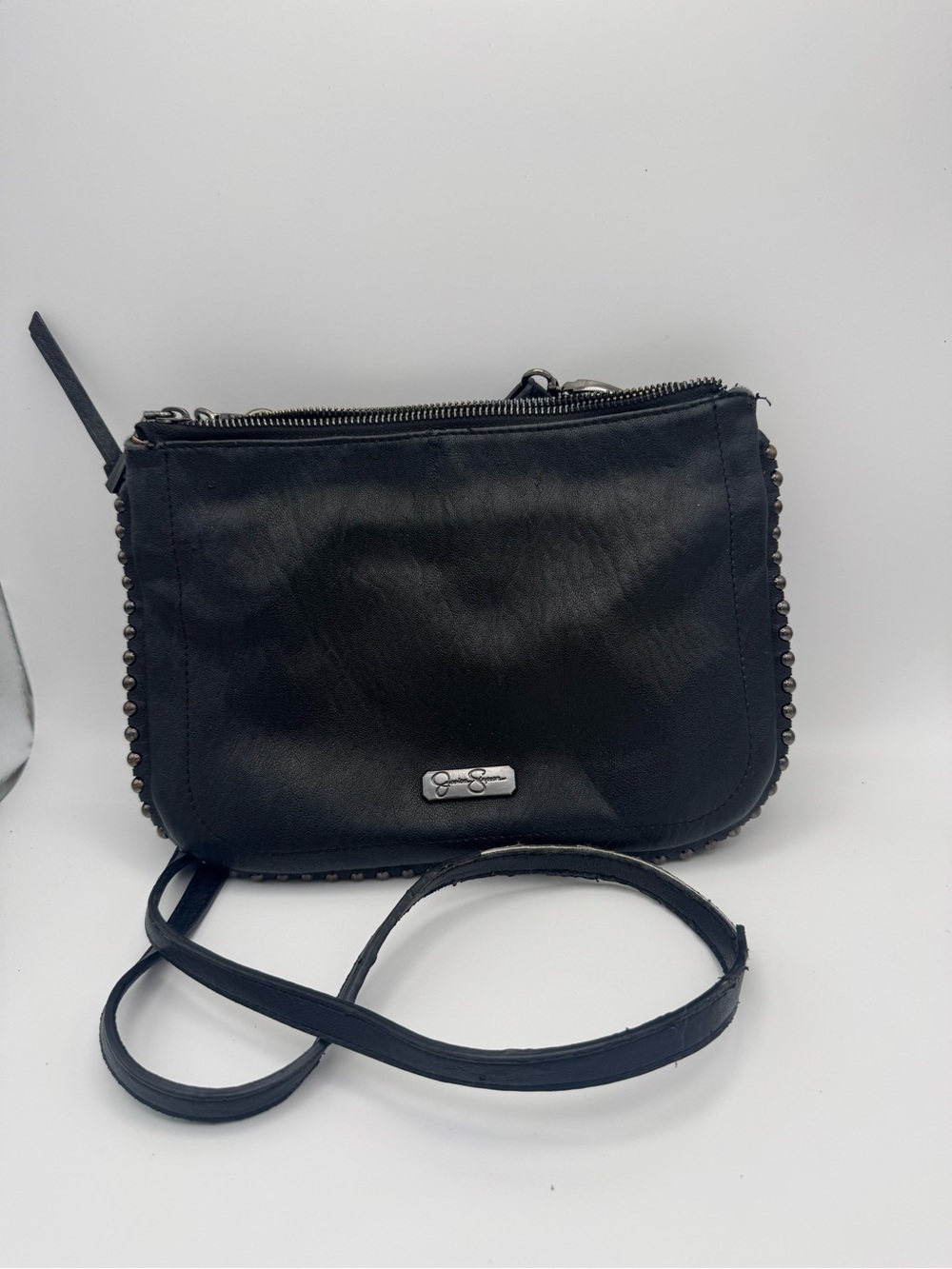 Jessica Simpson Black Crossbody Bag with Stud Trim